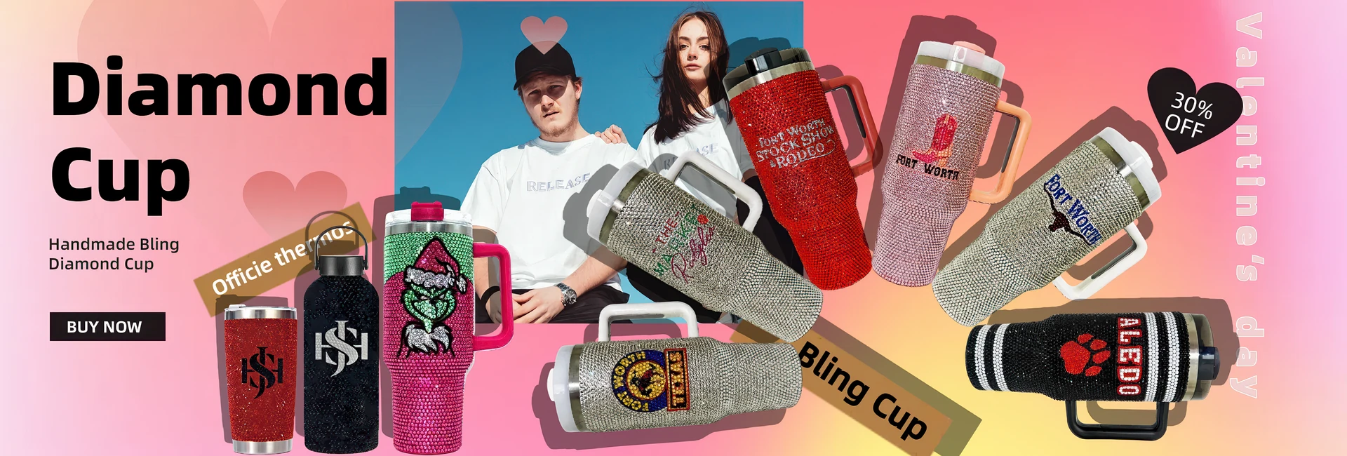 Rhinestone drinkware collection banner