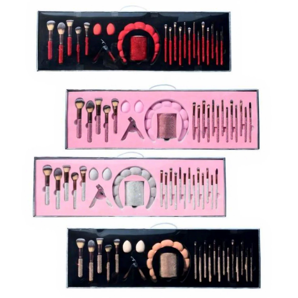 Rhinestone makeup brush gift set color options