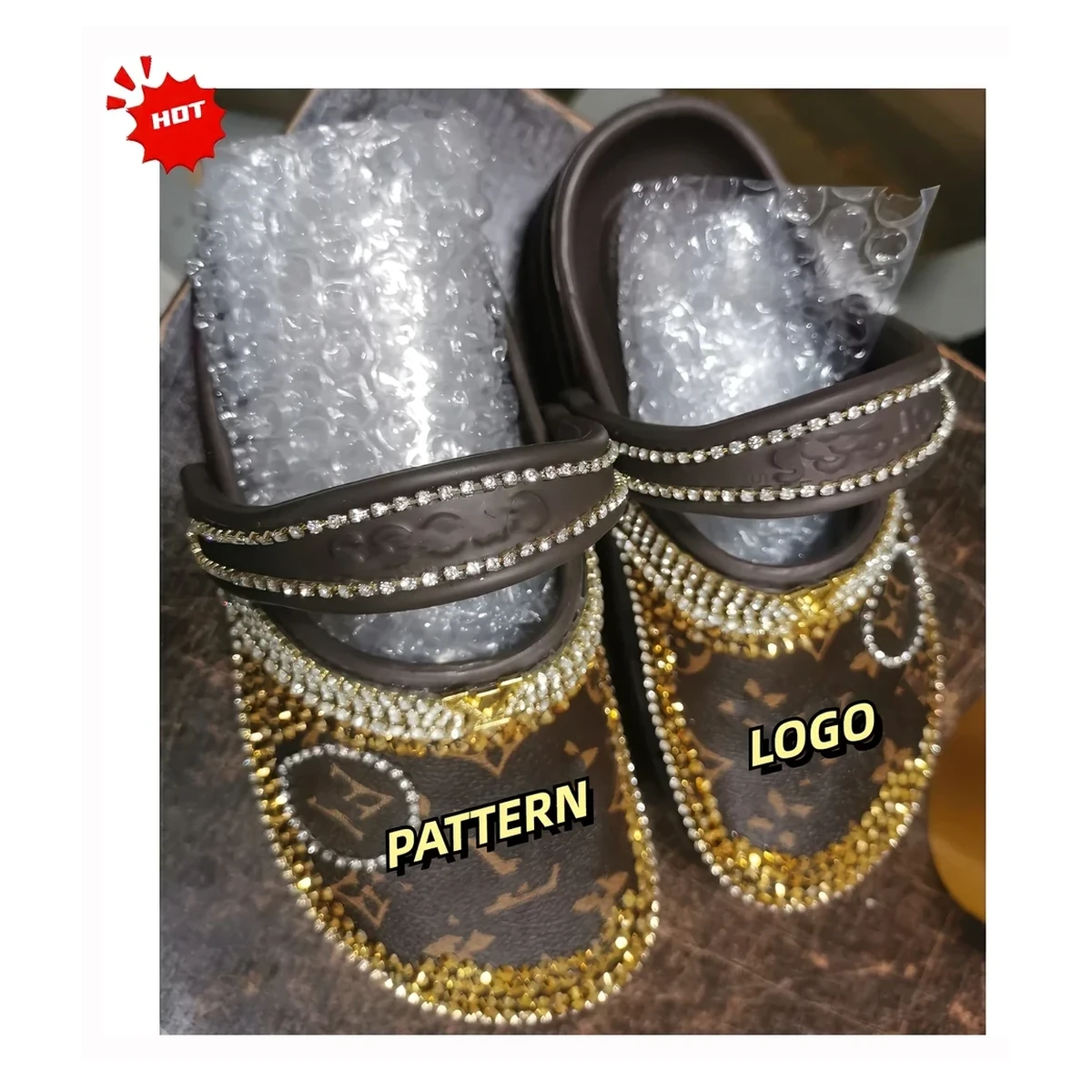Custom Crystal Platform Clogs