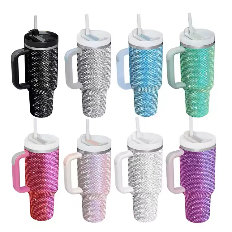 Custom 40oz rhinestone tumbler for wholesale projects
